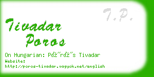 tivadar poros business card